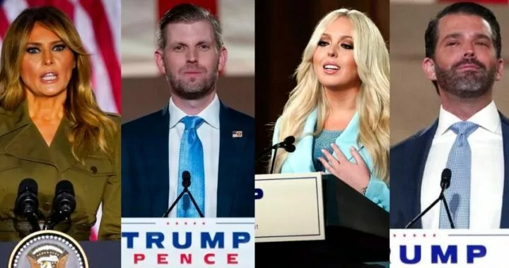 (L-R) US First Lady Melania Trump, Eric Trump, Tiffany Trump and Donald Trump Jr