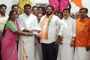 DMK MP Tiruchi Siva’s son Suriya joins BJP