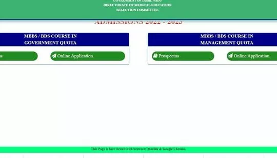 TN NEET counselling 2022 begins on tnmedicalselection.net