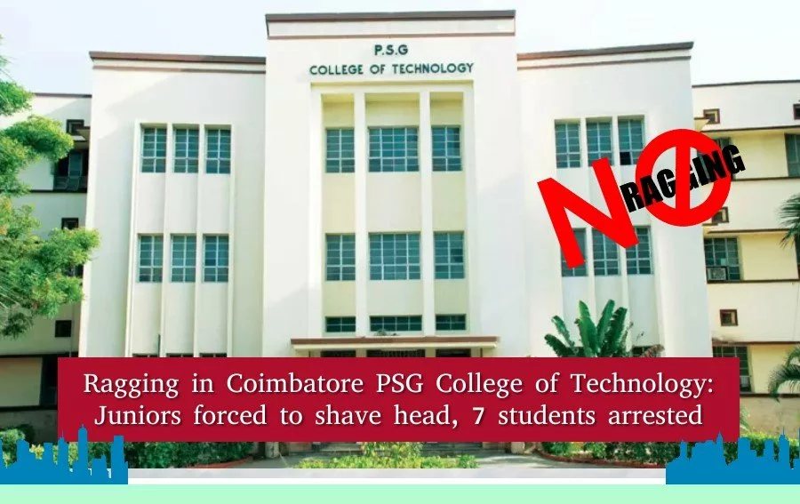 A second-year engineering student at PSG College of Technology, was reportedly subjected to an assault by his seniors, during which they also forcibly shaved his head.